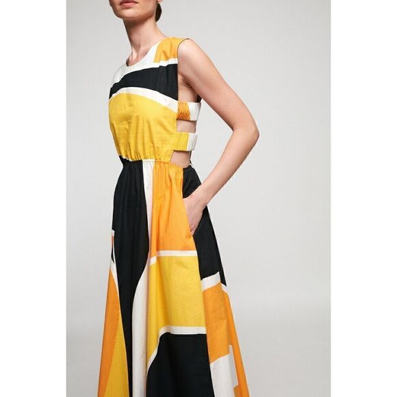 SWF STRAPPED MAXI dress Cutouts sides details Color: Seville size Small NWT $409 - Picture 1 of 7
